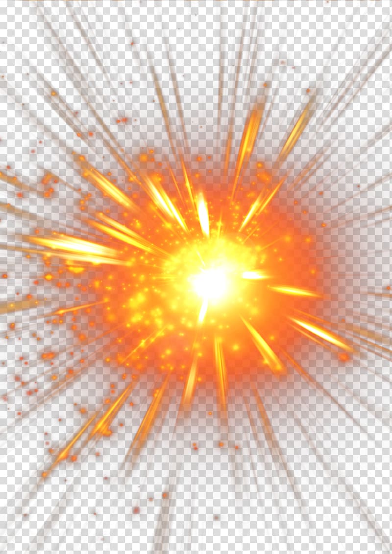Yellow explosion illustration, Light, Explosion glare transparent