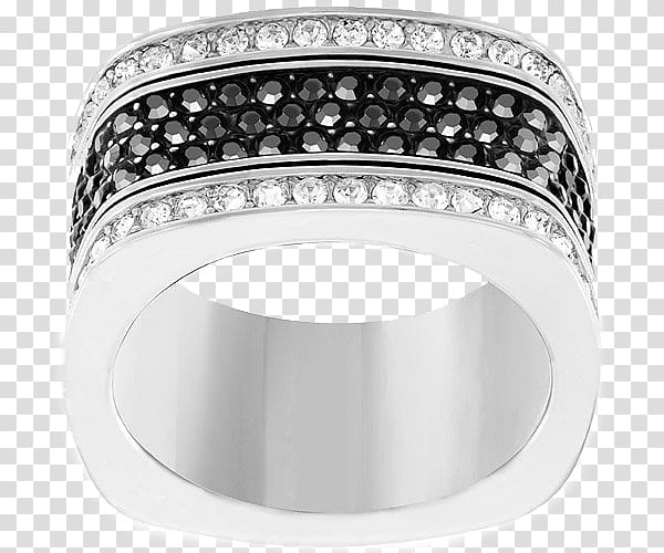Earring Swarovski AG Jewellery, Swarovski Jewelry Black Ring transparent background PNG clipart