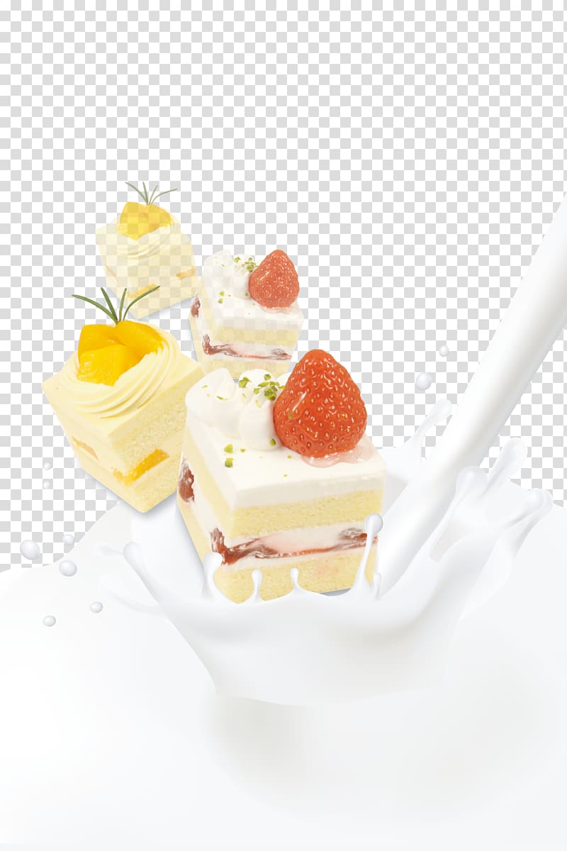 Ice cream Soured milk Advertising Yogurt, Cake with yogurt transparent background PNG clipart