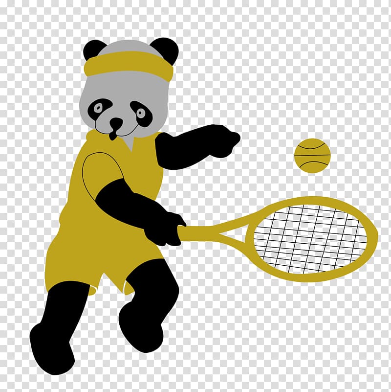 Sport Tennis Volleyball , Playing tennis panda transparent background PNG clipart