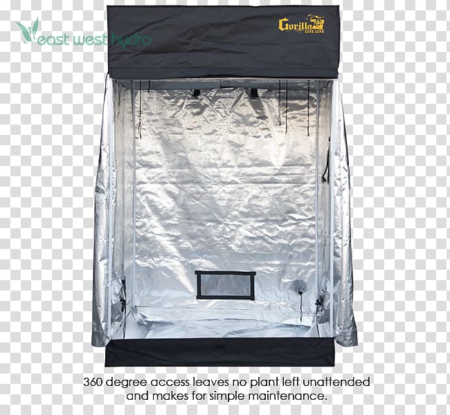 Gorilla Grow Tent LITE LINE 4x4 Growroom Hydroponics Grow light, mason jar model prototype transparent background PNG clipart