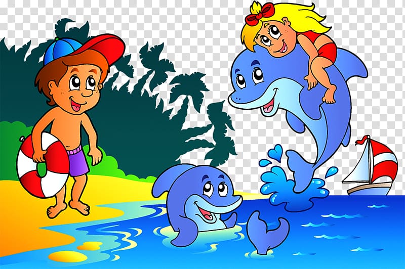 , Children swimming transparent background PNG clipart