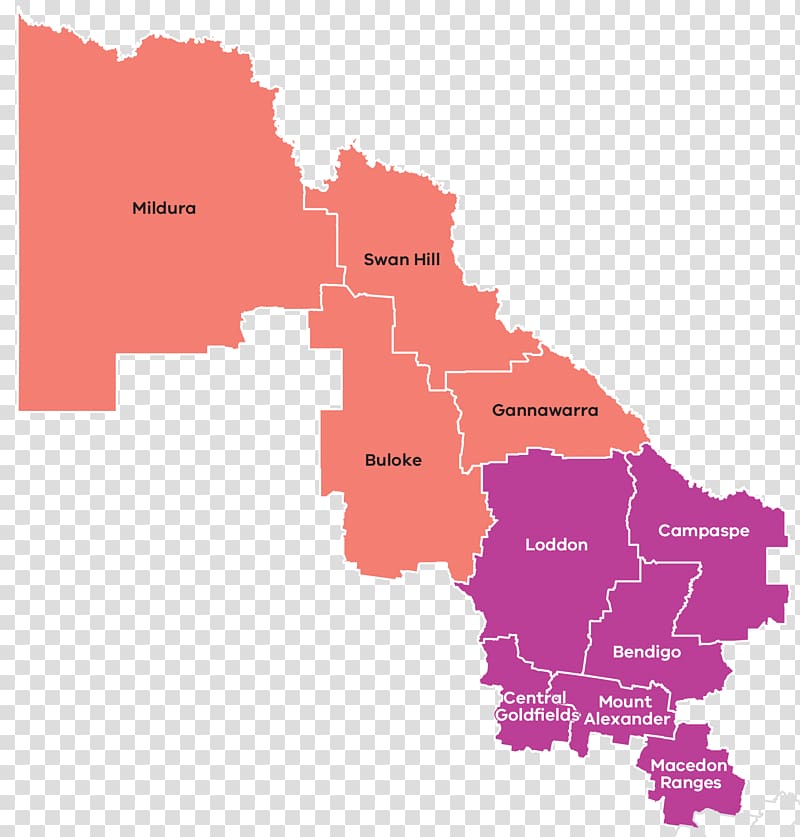 Bendigo Shire of Loddon Gippsland Hume Mallee, map transparent background PNG clipart