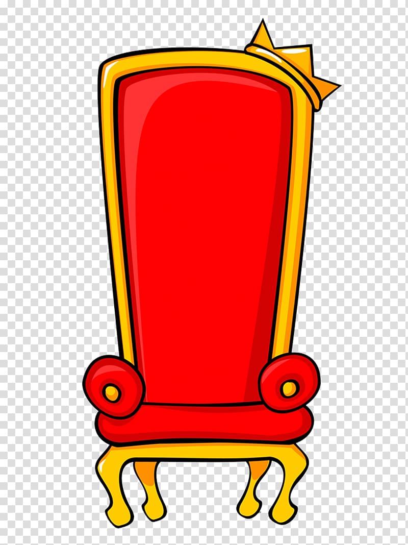 red and gold throne chair , Throne , Hand-painted cartoon emperor seat transparent background PNG clipart