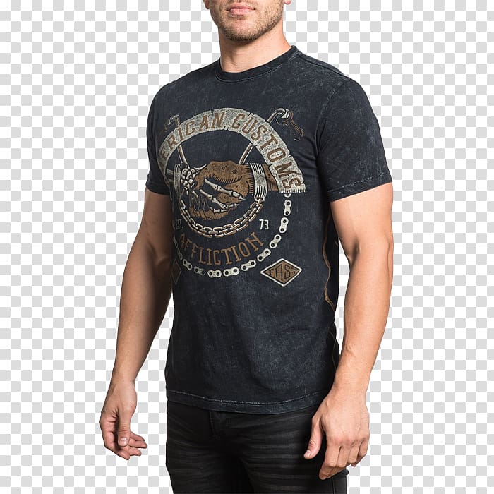 T-shirt Affliction Paris Affliction Clothing Sleeve, T-shirt transparent background PNG clipart