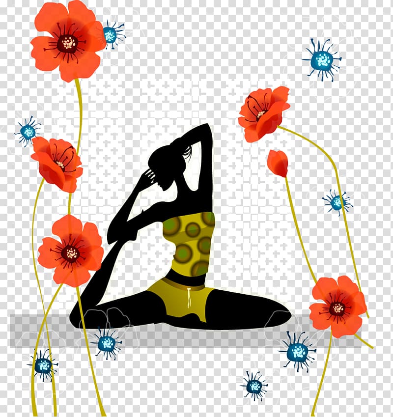 Yoga Designer Computer file, Yoga beauty and creative flowers transparent background PNG clipart