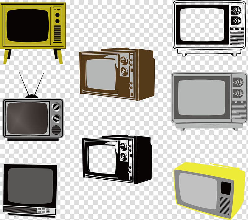 Black and white Television set, Early black and white TV transparent background PNG clipart