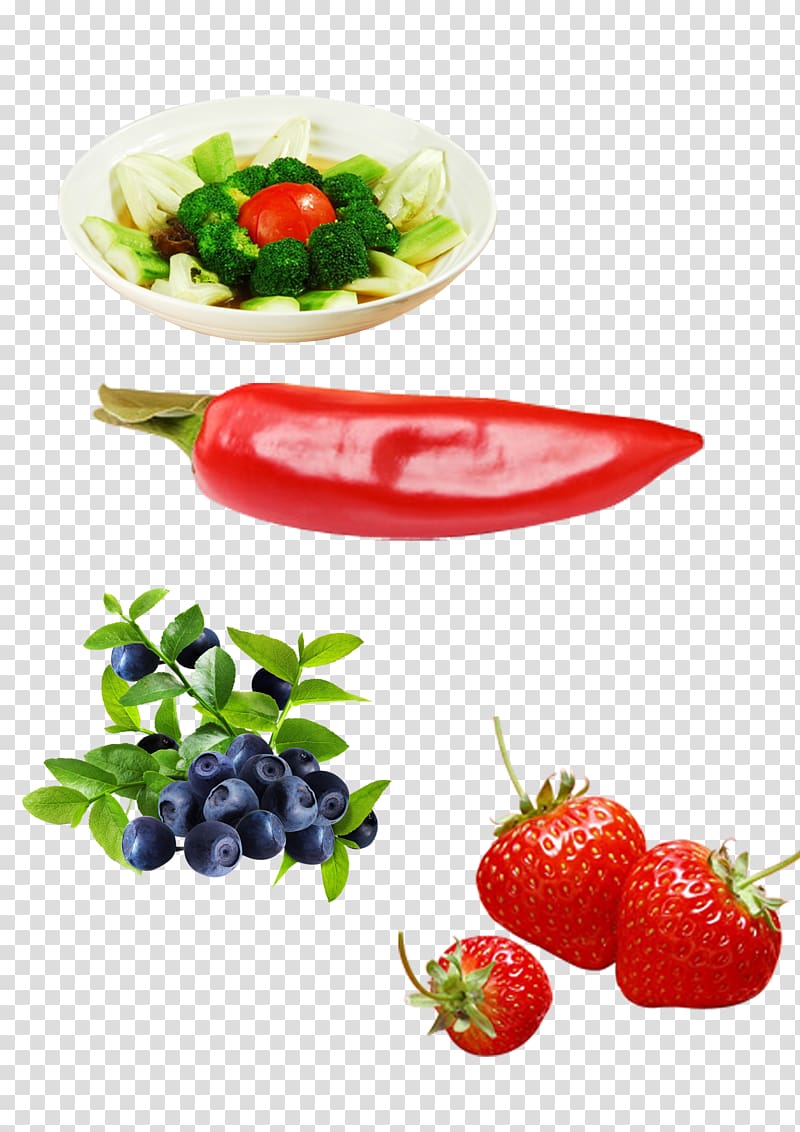 Strawberry Blueberry Vegetable Axe7axed palm, Fruit and vegetable diet transparent background PNG clipart