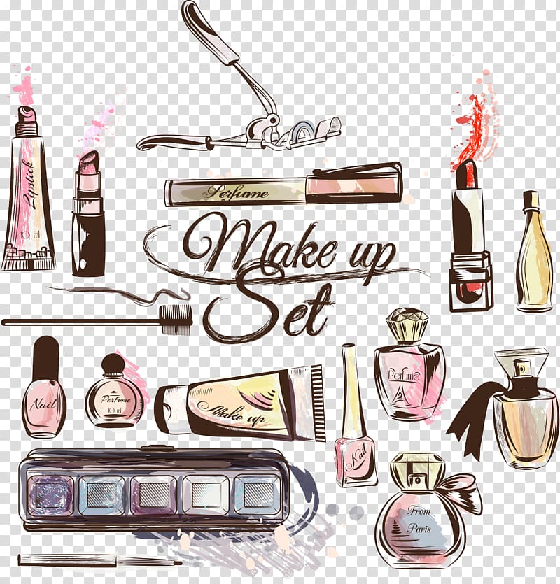 makeup set illustration, Cosmetics Fashion Make-up artist Lipstick, Makeup Tools transparent background PNG clipart