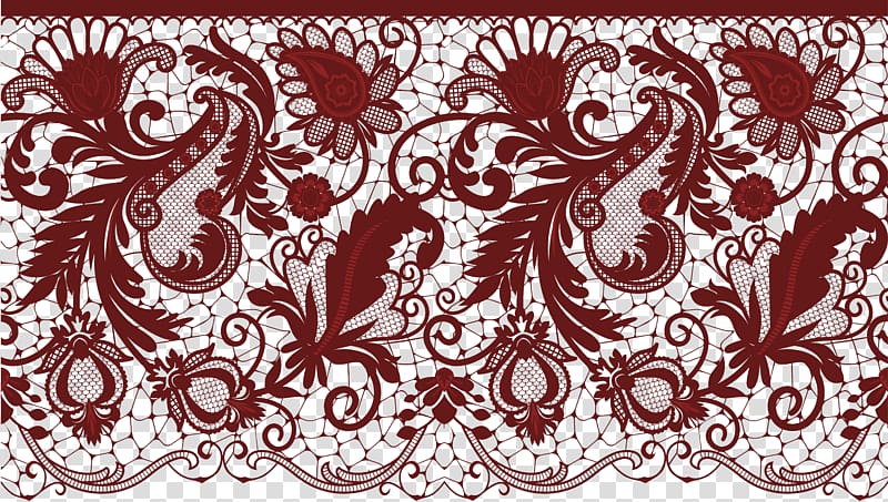 Wedding invitation Lace , Deco Lace , red floral textile transparent background PNG clipart