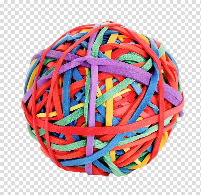 assorted-color strand ball, Ball Of Rubber Bands transparent background PNG clipart