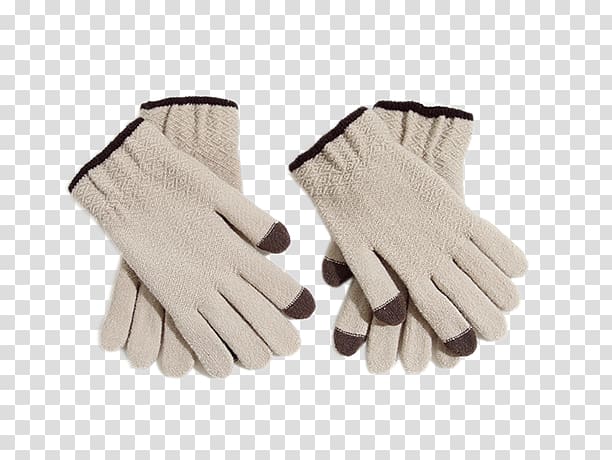 Glove Hand Brown, Plain cotton jacquard gloves transparent background PNG clipart