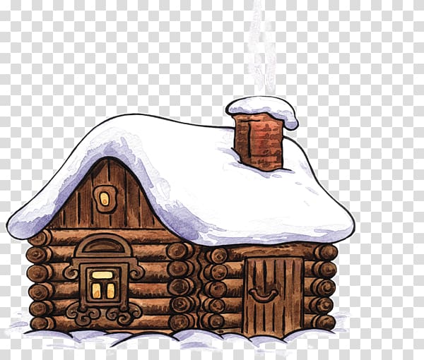 Log cabin Christmas , sous transparent background PNG clipart