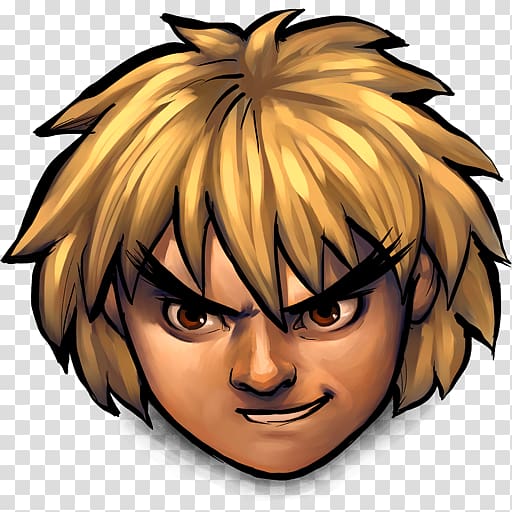 man in blonde hair illustration, head yellow face fictional character, Street Fighter Ken Masters transparent background PNG clipart