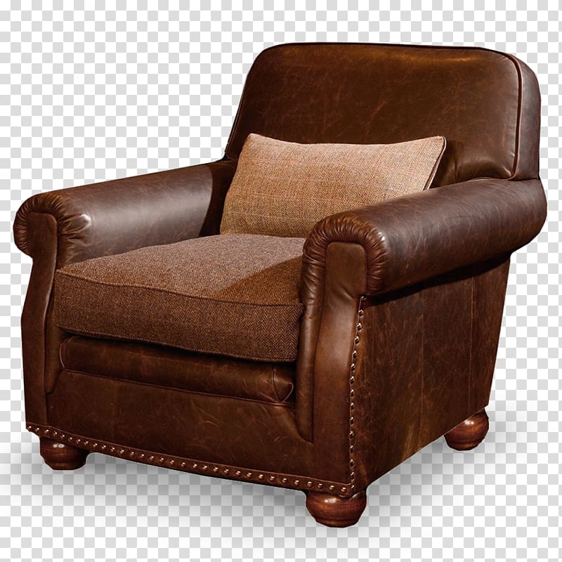 Club chair Wing chair Couch Leather, chair transparent background PNG clipart