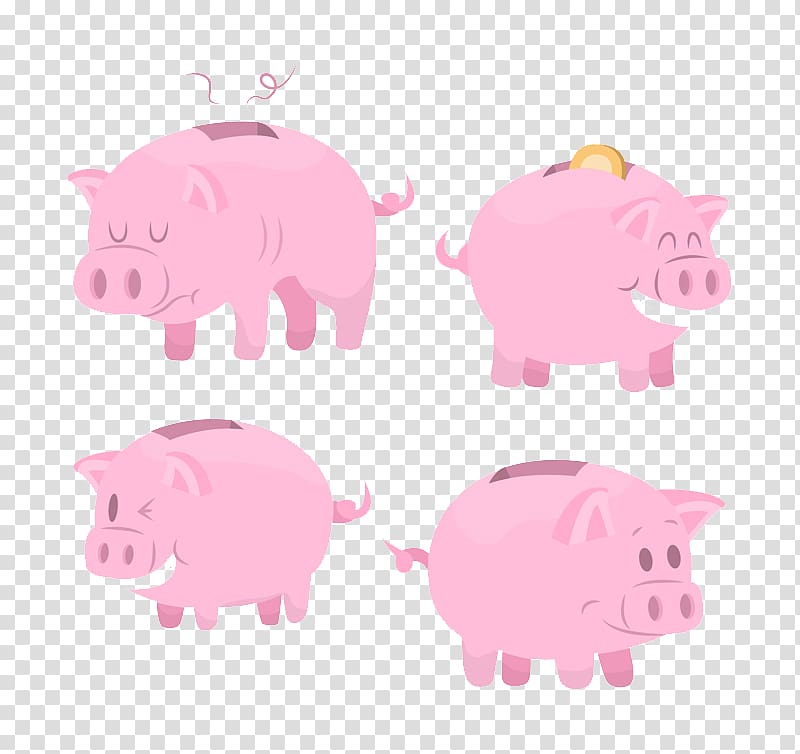 Domestic pig Piggy bank, Creative cartoon pig piggy bank transparent background PNG clipart