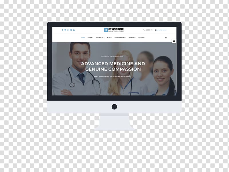 Responsive web design Template Joomla Medicine Hospital, website templates transparent background PNG clipart