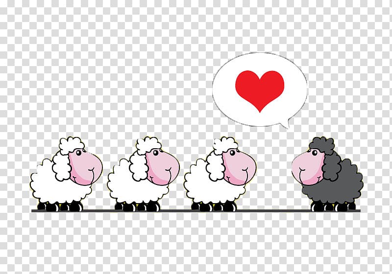 Sheep Cartoon Live, Black and white sheep cartoon background material transparent background PNG clipart