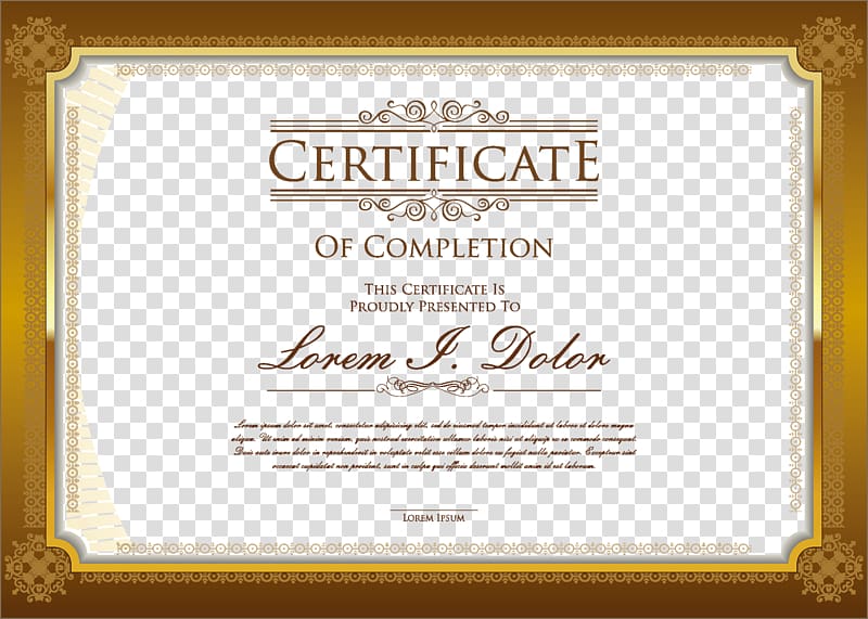Lorem Dolor certificate, Academic certificate Diploma Professional certification Graduation ceremony, Design documents and certificates material transparent background PNG clipart