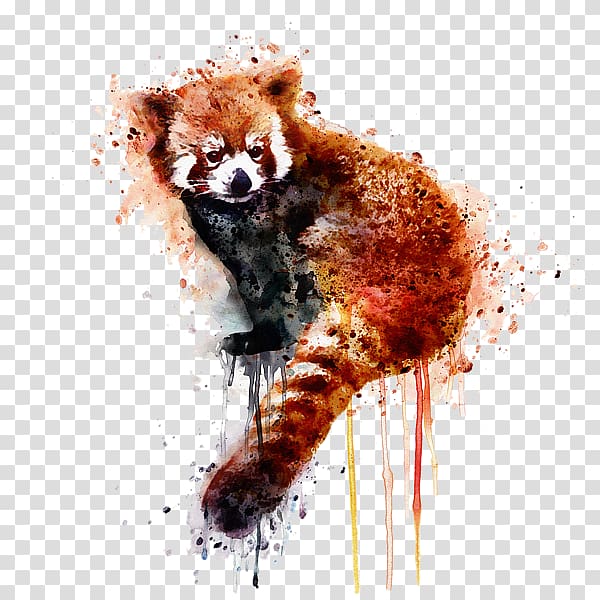 Red panda Giant panda Watercolor painting Art, painting transparent background PNG clipart