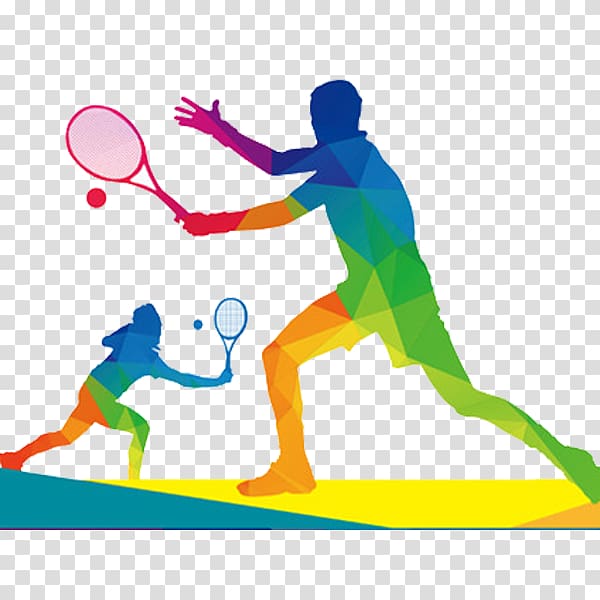 people playing tennis illustration, Tennis Silhouette , badminton competition transparent background PNG clipart