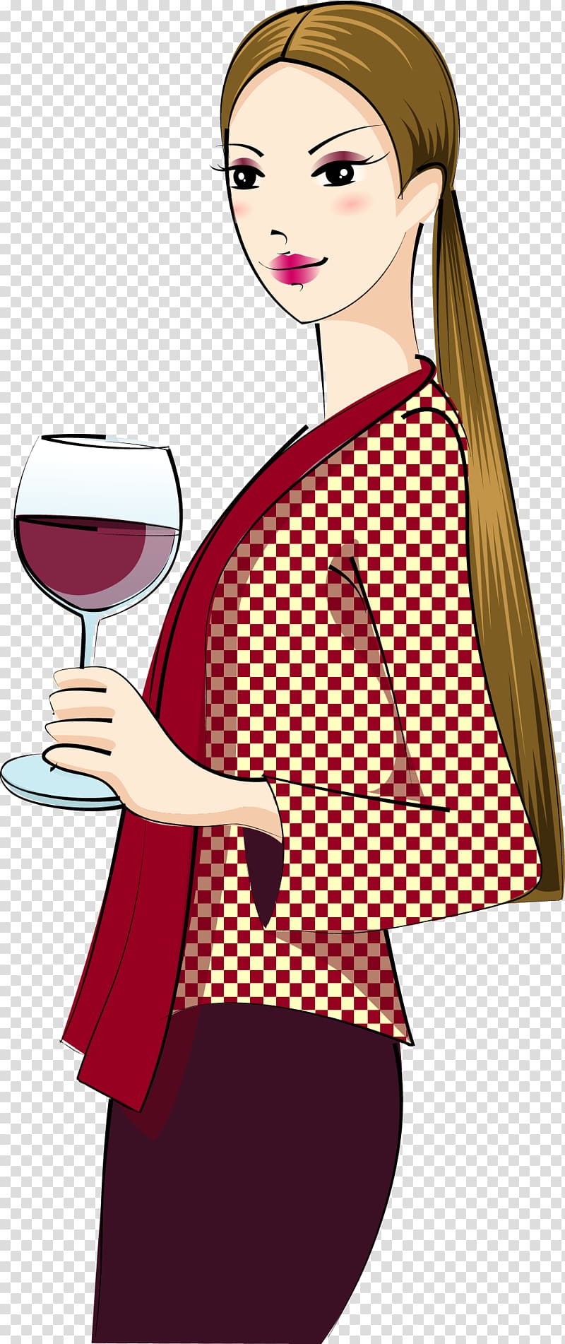 Red Wine Wine glass Woman, A woman holding a red wine transparent background PNG clipart
