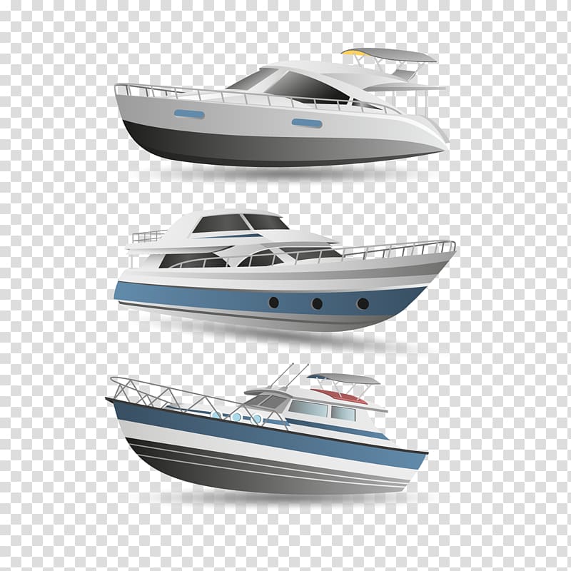 white and blue yacht illustration, Luxury yacht Motorboat, yacht boat transparent background PNG clipart