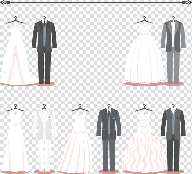 Wedding dress Fashion, Fashion wedding dress set free transparent background PNG clipart