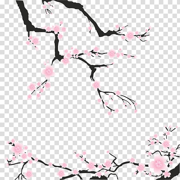 pink cherry blossom tree artwork, Wedding invitation Paper E-card Greeting card, Peach blossoms on a branch transparent background PNG clipart