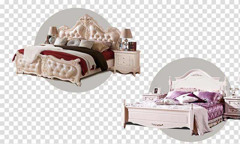 Bed frame Designer, Princess wind Beds transparent background PNG clipart