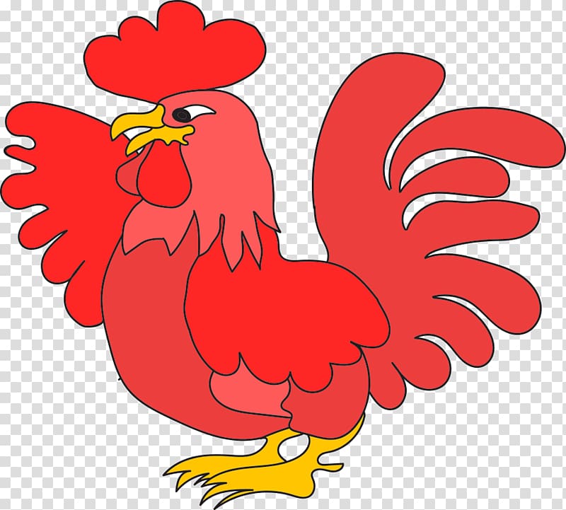 Rooster Chicken Cartoon , Red cartoon chicken transparent background PNG clipart