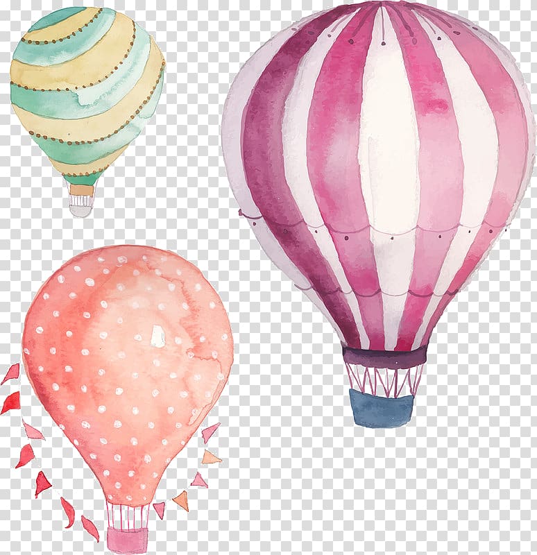 Hot air balloon Watercolor painting , painting transparent background PNG clipart