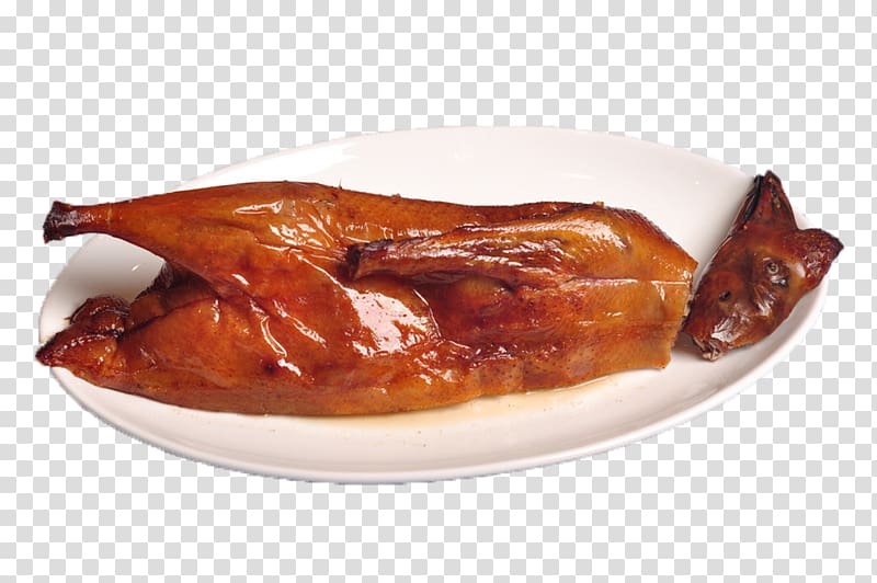 Roast goose Domestic goose Peking duck, Half a roast goose transparent background PNG clipart