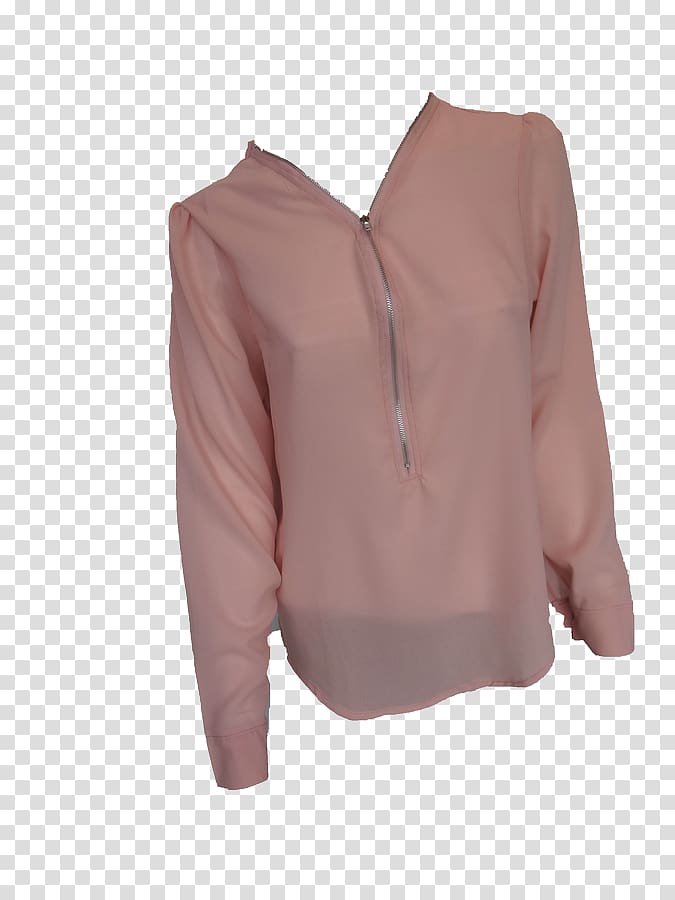 Blouse T-shirt Pink Tunic Zipper, T-shirt transparent background PNG clipart