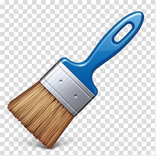 blue handled paint brush illustration, Paintbrush Drawing, Icon Paint Brush transparent background PNG clipart