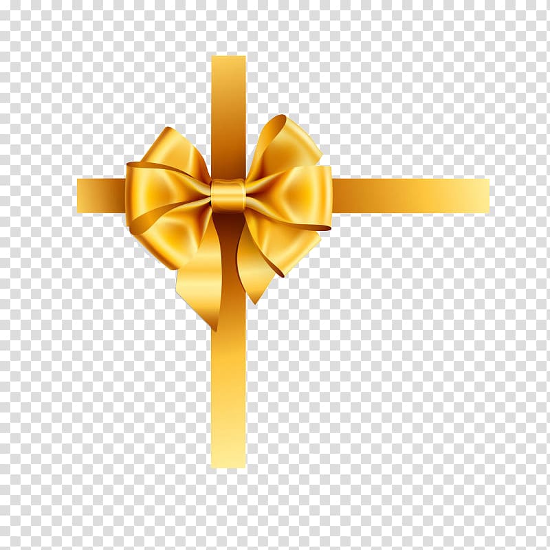 Gift wrapping Ribbon Bow and arrow, Yellow bow transparent background PNG clipart