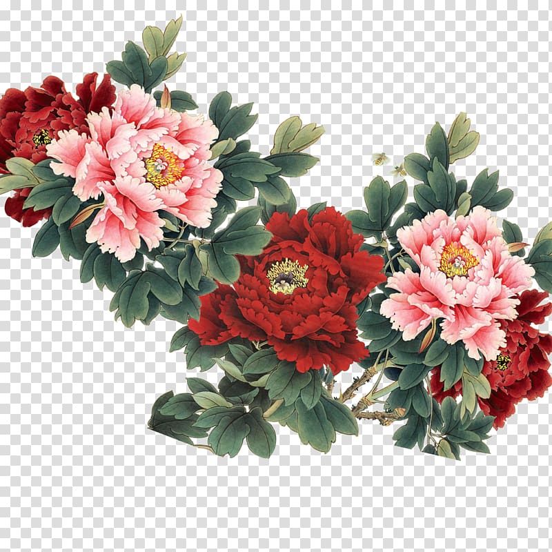 pink and red flowers, Moutan peony Flower , peony transparent background PNG clipart