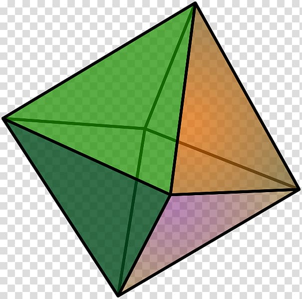 regular octahedron Regular polyhedron Platonic solid, edge transparent background PNG clipart