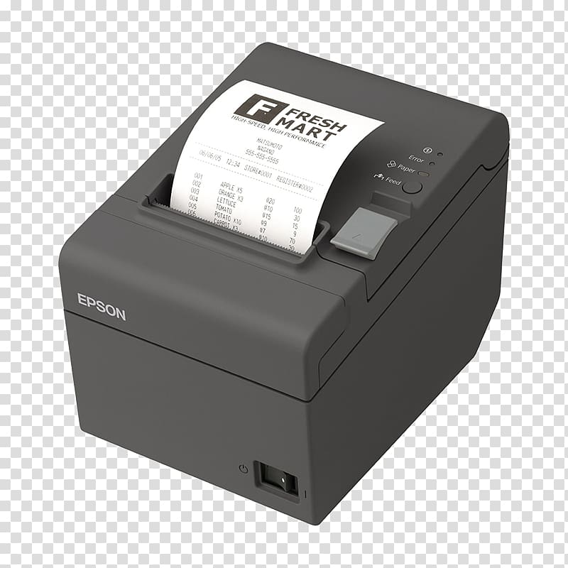 Point of sale Printer Thermal printing Epson TM-T20II, printer transparent background PNG clipart