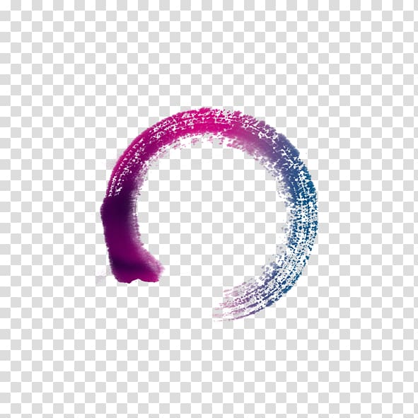circle purple and blue paint illustration, Ink brush Drawing, Color ring transparent background PNG clipart