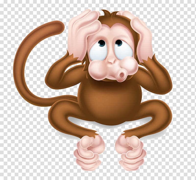 Three wise monkeys Evil Illustration, Creative Thinking monkey transparent background PNG clipart