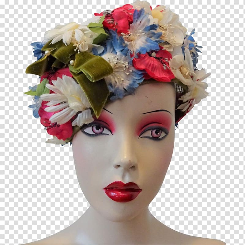 Headpiece Flower, 1960s Flower Hat transparent background PNG clipart