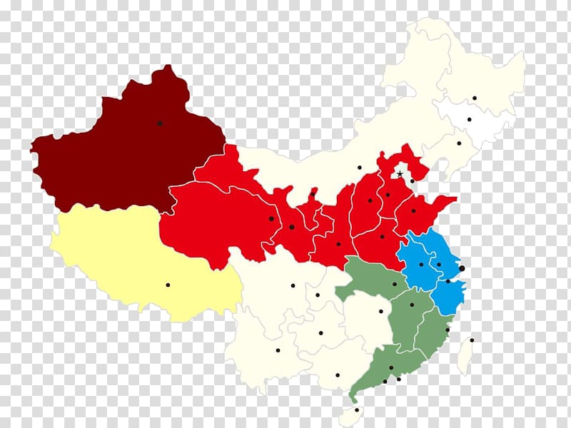 Western China World map Provinces of China, HD simplified map of provinces in China transparent background PNG clipart
