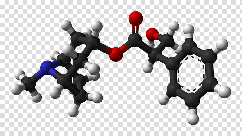 Atropine Isomer Ball-and-stick model Hyoscyamine Pharmaceutical drug, mills transparent background PNG clipart