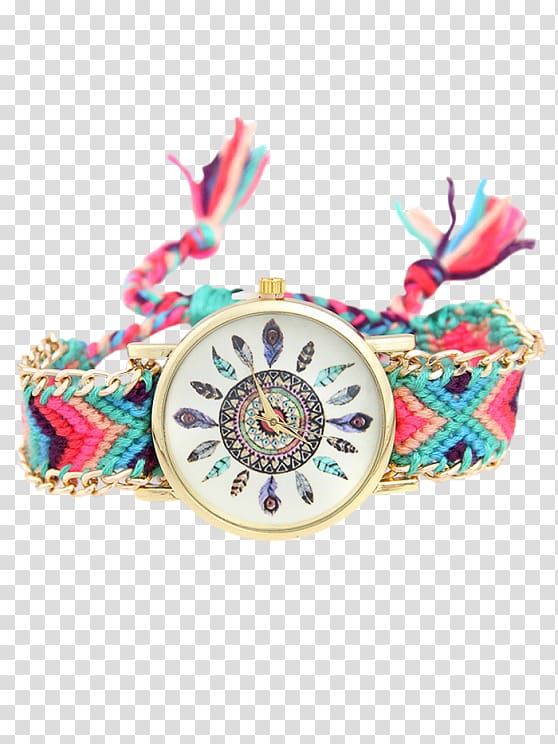 Clothing Accessories Watch Jewellery Dial Turquoise, feather pattern transparent background PNG clipart