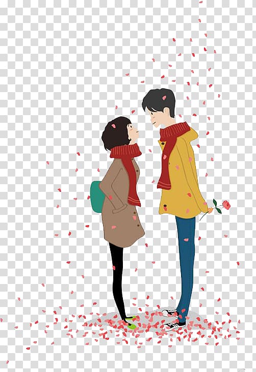 cartoon couple transparent background PNG clipart