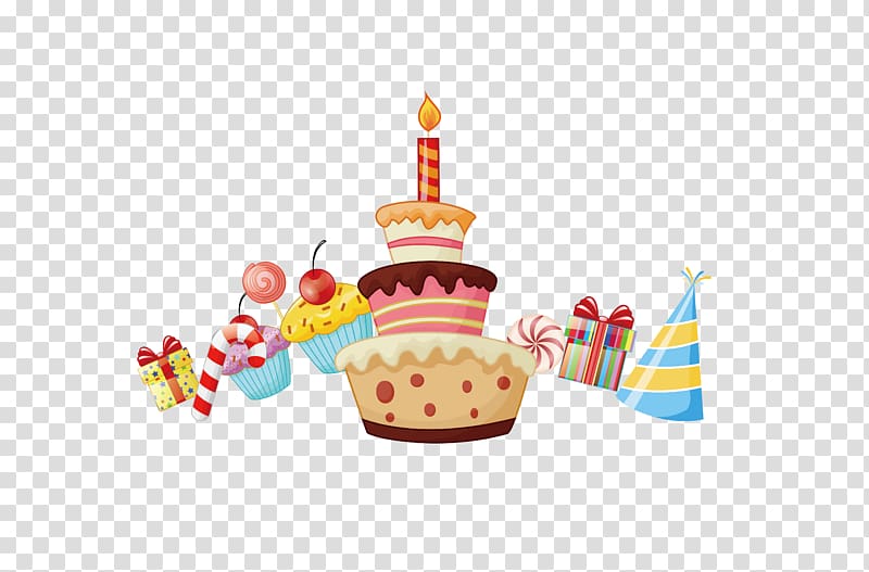 Birthday cake Cartoon, Birthday cake and gift boxes transparent background PNG clipart