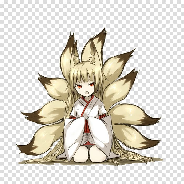 Nine-tailed fox Red fox Ninetales Kitsune Gumiho, fox transparent background PNG clipart