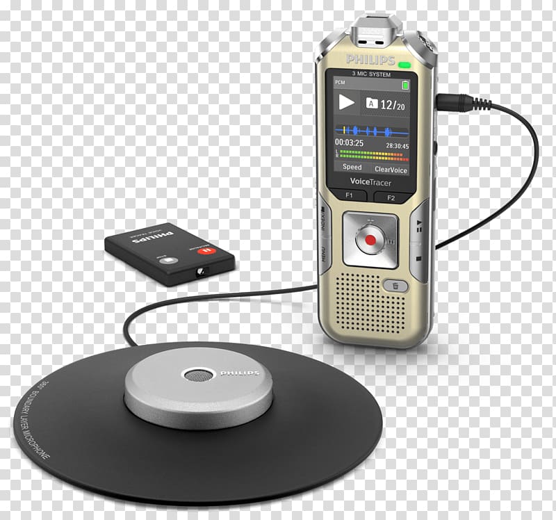 Digital audio Microphone Dictation machine Philips Digital recording, microphone transparent background PNG clipart