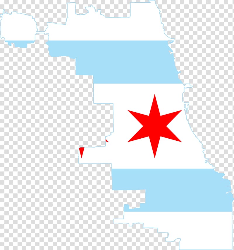 Flag of Chicago Map, skyline transparent background PNG clipart